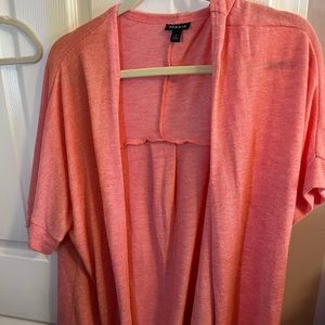 Peach short sleeved cardigan from Torrid size 2X